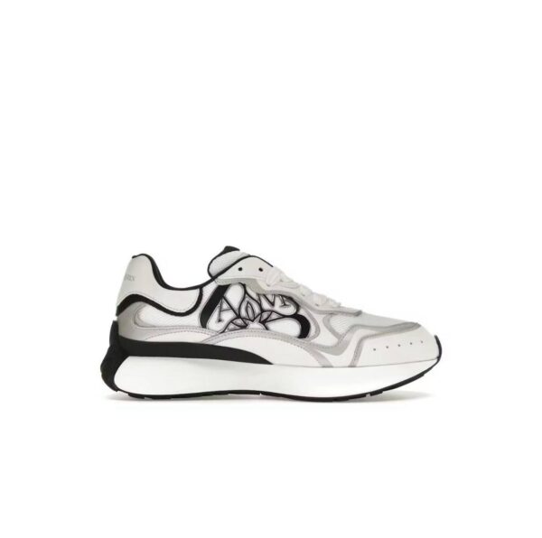Alexander McQueen Sprint Runner Chalk White Black Print