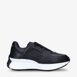 Alexander Mcqueen Sprint Runner Logo-Embossed Leather Low-Top Trainers