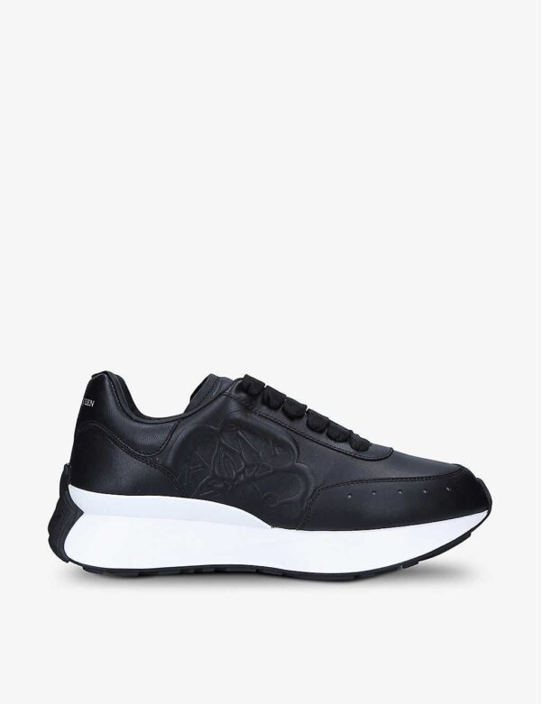 Alexander Mcqueen Sprint Runner Logo-Embossed Leather Low-Top Trainers