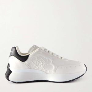 ALEXANDER MCQUEEN Sprint Runner Exaggerated-Sole Logo-Embossed Leather Sneakers