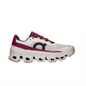 On Cloudmonster White, Pink