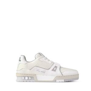 Louis Vuitton Trainer Cream White Grey Signature (Women's)