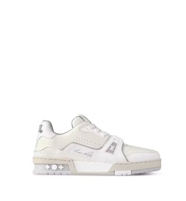 Louis Vuitton Trainer Cream White Grey Signature (Women's)