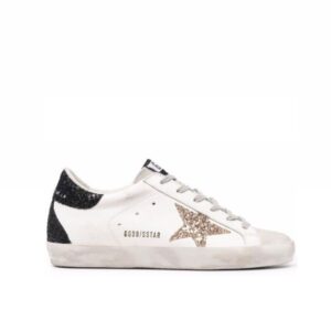 Golden Goose Superstar in white, black & glitter Star
