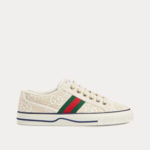 Gucci white Cotton Silk Tennis Racket Embroidered