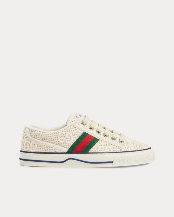 Gucci white Cotton Silk Tennis Racket Embroidered