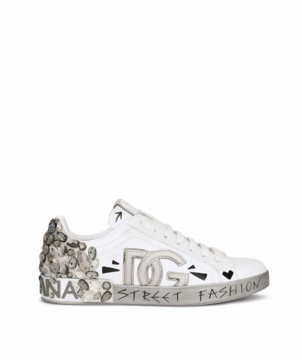 Portofino Leather Low Top Sneaker Silver
