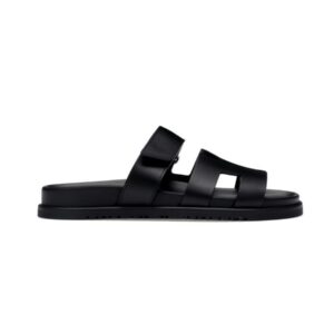 Hermes Chypre Sandal Noir Calfskin Leather