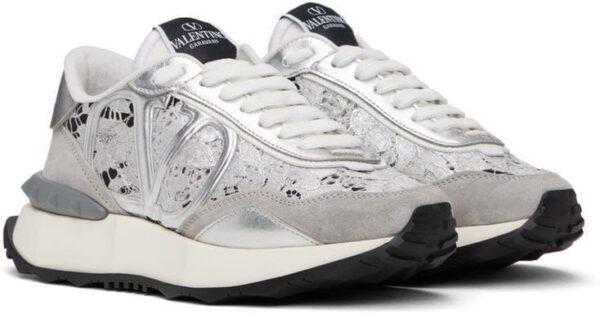 Valentino Wmns Lacerunner Low 'Lace - Silver Pastel Grey' - Image 3