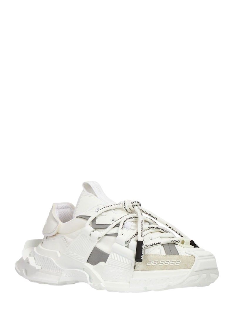 DOLCE & GABBANA Shoes White Gray Low Top Space Sneakers - Image 2