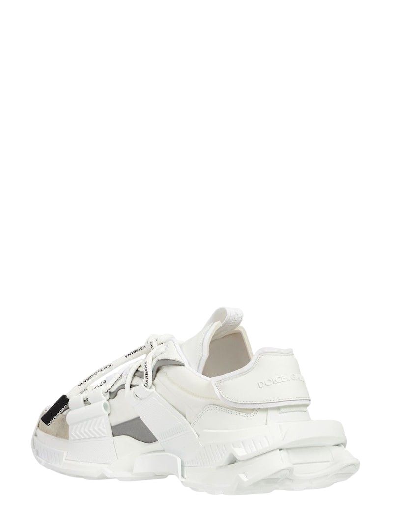 DOLCE & GABBANA Shoes White Gray Low Top Space Sneakers - Image 3