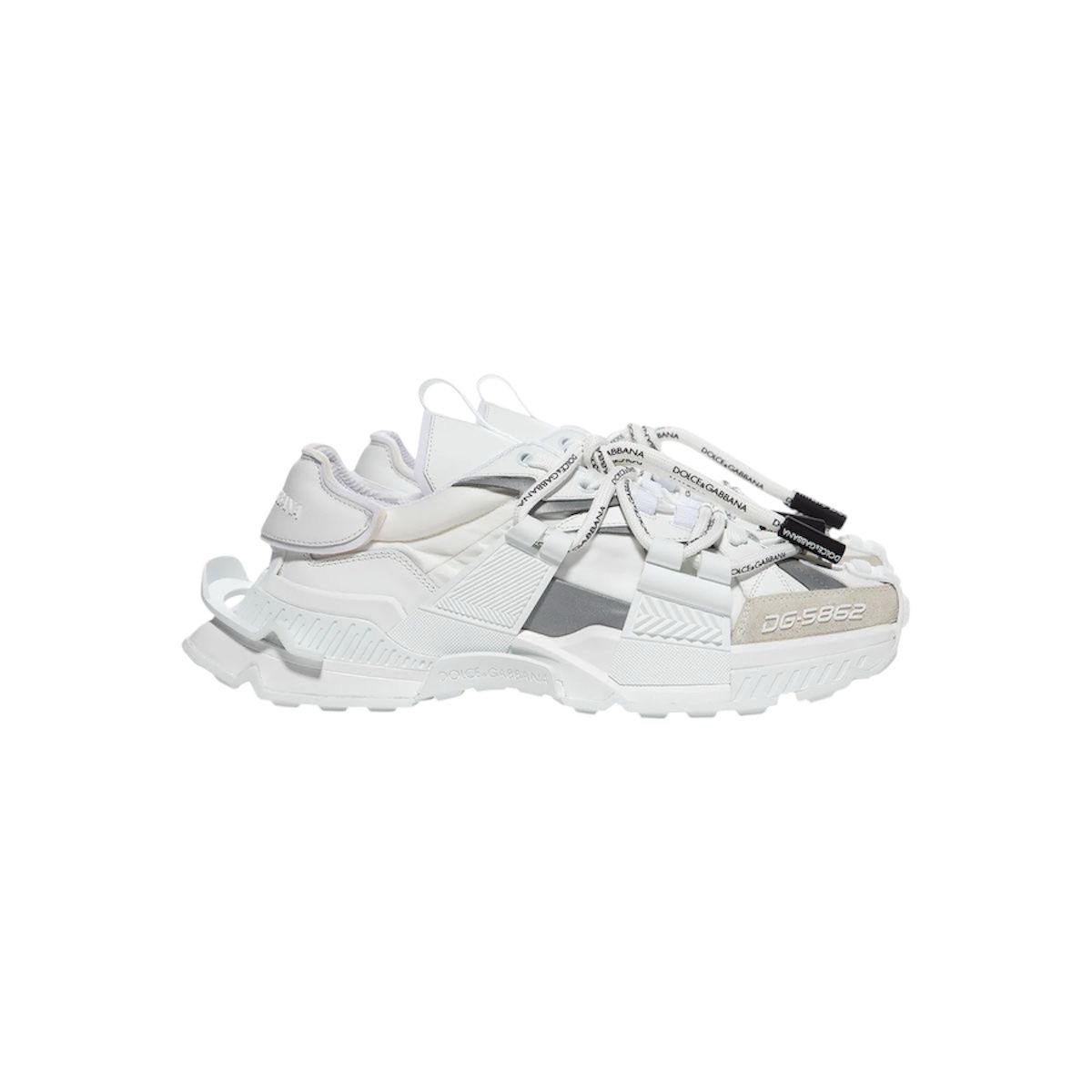 DOLCE & GABBANA Shoes White Gray Low Top Space Sneakers