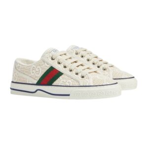 Gucci Women's Tennis 1977 GG Embroidered Crochet Cotton