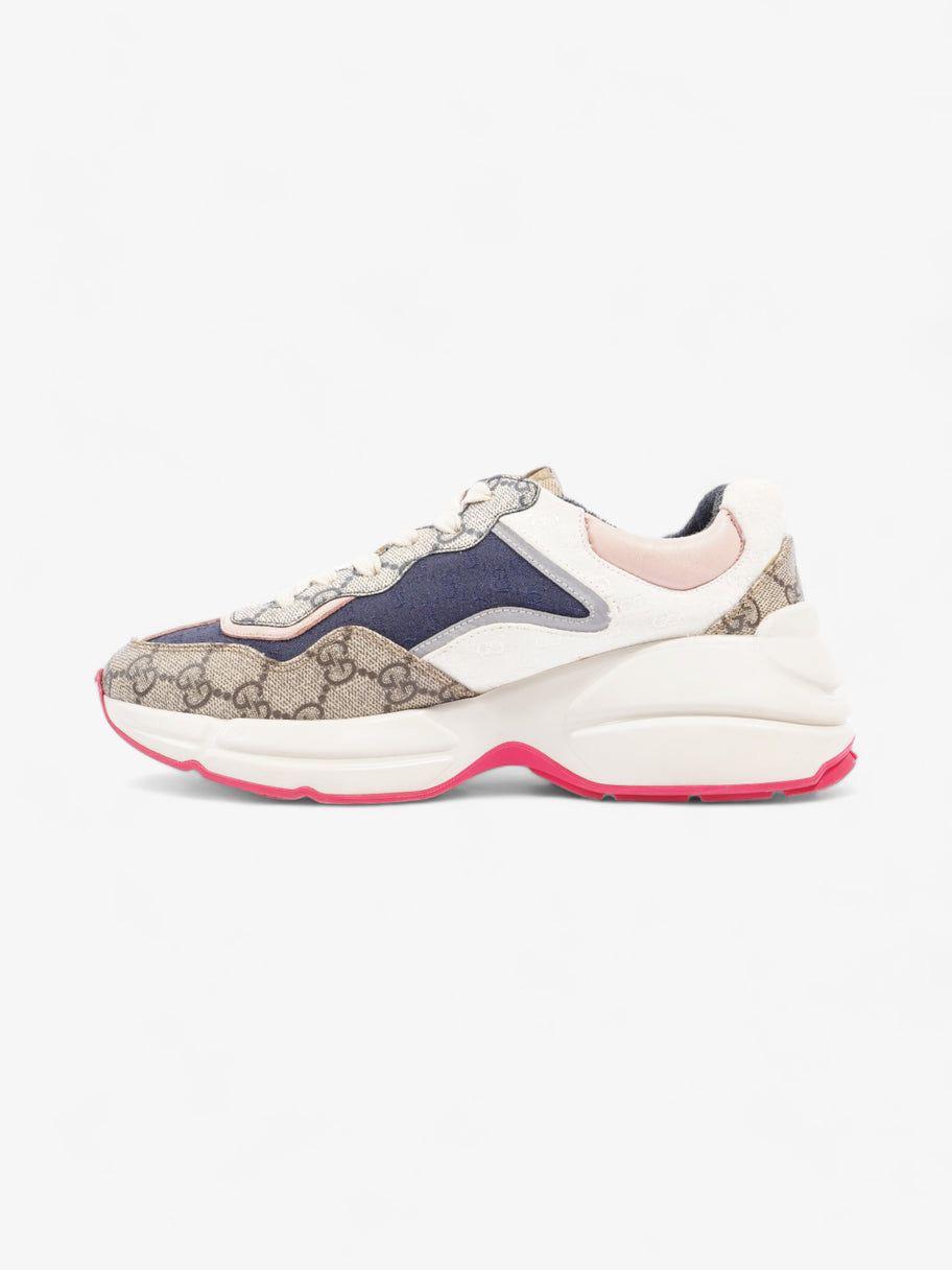 Gucci Multicolor GG Supreme Canvas and Leather Rhyton Sneakers - Image 2