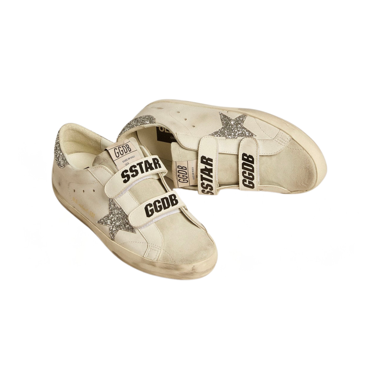 Golden Goose Super-Star Old School with silver glitter star and ice-gray suede tongue(Women's) - Image 3