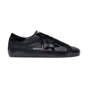 Golden Goose Men's Super-Star in black nappa with black suede star and heel tab