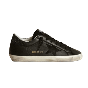 Golden Goose Super-Star Super-Star in black nappa with black star and glitter heel tab(Women's)